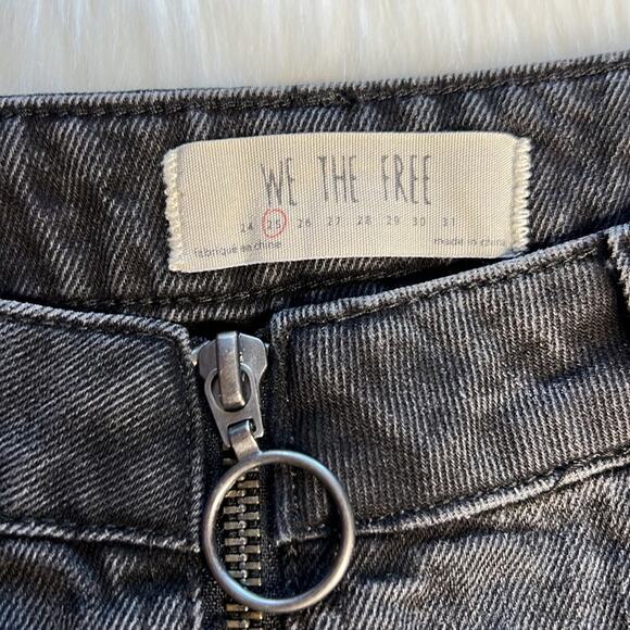 Free People Black Denim Zip It Up Mini Skirt - Picture 3 of 7